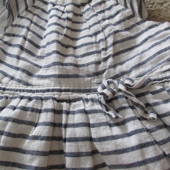 Carters Dress Girls Size 12M Pink Blue White Striped Short Sleeve Lined Pullover - Picture 2 of 5